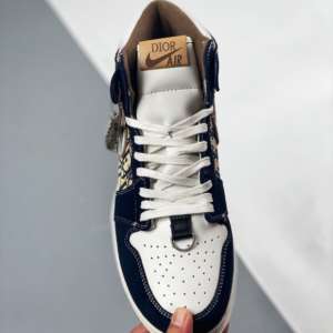 Dior x Nike Air Jordan High Top Navy Blue