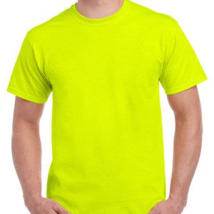 Safety Green Gildan Plain T-Shirt